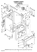 CABINET PARTS Diagram and Parts List for YNED5200TQ0  Amana Dryer