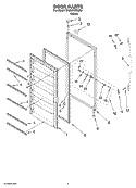 DOOR PARTS, OPTIONAL PARTS (NOT INCLUDED) Diagram and Parts List for EV250NXRQ03  Whirlpool Freezer