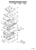 REFRIGERATOR SHELF PARTS Diagram and Parts List for ED5CHQXKT07  Whirlpool Refrigerator