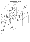 TUB ASSEMBLY Diagram and Parts List for DP840SWKX0  Whirlpool Dishwasher
