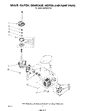 BRAKE, CLUTCH, GEARCASE, MOTOR AND PUMP Diagram and Parts List for LA6000XPW3  Whirlpool Washer