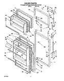 DOOR Diagram and Parts List for 4ET14GKXBW00  Whirlpool Refrigerator