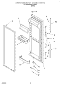 REFRIGERATOR DOOR Diagram and Parts List for SS25AEXHW01  Whirlpool Refrigerator