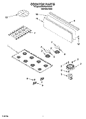 COOKTOP PARTS Diagram and Parts List for KDRP487MSS02  KitchenAid Range
