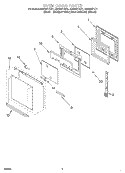 OVEN DOOR Diagram and Parts List for GBS307PDB1  Whirlpool Wall Oven