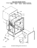 TUB AND FRAME PARTS Diagram and Parts List for DU1055XTVDA  Whirlpool Dishwasher