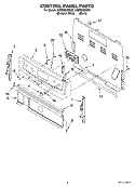 CONTROL PANEL PARTS Diagram and Parts List for WERE3000SB1  Whirlpool Range