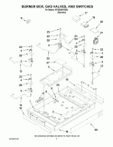 BURNER BOX, GAS VALVES, AND SWITCHES Diagram and Parts List for KFGS306VSS02  KitchenAid Cooktop