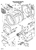 BULKHEAD PARTS Diagram and Parts List for 3RAWZ481EML2  Whirlpool Dryer