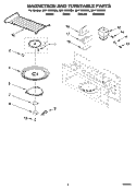 MAGNETRON AND TURNTABLE PARTS Diagram and Parts List for MH1150XMQ4  Whirlpool Microwave
