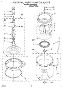 AGITATOR, BASKET AND TUB Diagram and Parts List for 6LBR7255AQ2  Whirlpool Washer