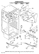 LINER PARTS Diagram and Parts List for CTB1822VRW00  Whirlpool Refrigerator