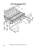 UPPER RACK AND TRACK Diagram and Parts List for KUDA220T0  KitchenAid Dishwasher