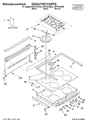 COOKTOP, LITERATURE Diagram and Parts List for KGRT600HBT5  KitchenAid Range