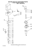 MOTOR AND ICE CONTAINER PARTS Diagram and Parts List for KSSO36QTB04  KitchenAid Refrigerator