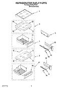 REFRIGERATOR SHELF PARTS Diagram and Parts List for KSSS42FTX02  KitchenAid Refrigerator