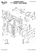 CABINET PARTS Diagram and Parts List for WED6400SB1  Whirlpool Dryer