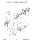 MOTOR AND ICE CONTAINER PARTS Diagram and Parts List for KFIS20XVWH8  KitchenAid Refrigerator