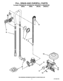 FILL, DRAIN AND OVERFILL PARTS Diagram and Parts List for WDF530PAYM2  Whirlpool Dishwasher