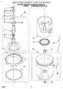 AGITATOR, BASKET, AND TUB Diagram and Parts List for LSR6233BW0  Whirlpool Washer