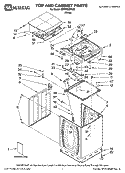 TOP AND CABINET PARTS Diagram and Parts List for MTW6500TQ0  Whirlpool Washer
