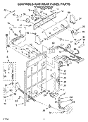 CONTROLS AND REAR PANEL PARTS Diagram and Parts List for 6ALSC8255JQ2  Whirlpool Washer