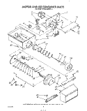 MOTOR AND ICE CONTAINER Diagram and Parts List for KSRS25QWWH11  KitchenAid Refrigerator