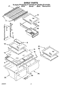 SHELF PARTS, OPTIONAL PARTS Diagram and Parts List for ET1LFKXKS05  Whirlpool Refrigerator