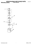 UPPER HOUSING AND FLANGE PARTS Diagram and Parts List for KCDC250K2  KitchenAid Food Waste Disposer
