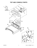 TOP AND CONSOLE PARTS Diagram and Parts List for YWED8200YW2  Whirlpool Dryer