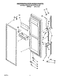 REFRIGERATOR DOOR Diagram and Parts List for 8ED27DQXAN00  Whirlpool Refrigerator