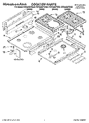 COOKTOP PARTS Diagram and Parts List for KGRA806PBT02  KitchenAid Range