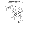 CONTROL PANEL PARTS Diagram and Parts List for GU2300XTSQ0  Whirlpool Dishwasher