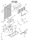 UNIT PARTS Diagram and Parts List for RT18VKXSQ00  Roper Refrigerator