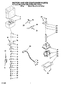 MOTOR AND ICE CONTAINER PARTS Diagram and Parts List for ES5LHAXSQ01  Whirlpool Refrigerator