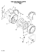 TUB AND BASKET PARTS Diagram and Parts List for WFW9200SQA11  Whirlpool Washer