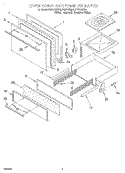 OVEN DOOR AND BROILER Diagram and Parts List for FGP215EW4  Roper Range