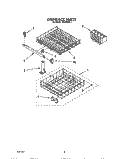 DISHRACK Diagram and Parts List for WU3006X1  Roper Dishwasher