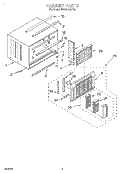 CABINET Diagram and Parts List for BHAC1830AS0  Whirlpool Air Conditioner