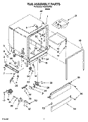 TUB ASSEMBLY PARTS Diagram and Parts List for TUD6750RD0  Estate Dishwasher