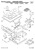 COOKTOP PARTS, OPTIONAL PARTS Diagram and Parts List for KECC567RSS00  KitchenAid Cooktop