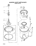 AGITATOR, BASKET AND TUB Diagram and Parts List for LA7001XTF1  Whirlpool Washer