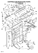 CONTROLS AND REAR PANEL PARTS Diagram and Parts List for 3RLSQ8000JQ6  Whirlpool Washer