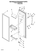 REFRIGERATOR DOOR PARTS Diagram and Parts List for 6GD2SHGXSS00  Whirlpool Refrigerator