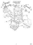 FRAME Diagram and Parts List for KUCC151GSS0  KitchenAid Trash Compactor