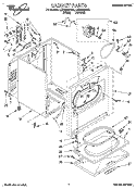 SECTION Diagram and Parts List for LER5638AW2  Whirlpool Dryer