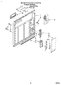 INNER DOOR Diagram and Parts List for TUD3000Y4  Whirlpool Dishwasher