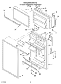 DOOR PARTS Diagram and Parts List for ET8MTKXKT00  Whirlpool Refrigerator