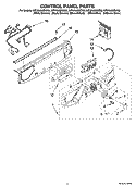 CONTROL PANEL PARTS Diagram and Parts List for WFW9400SB00  Whirlpool Washer