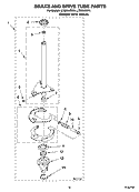 BRAKE AND DRIVE TUBE PARTS Diagram and Parts List for LTE5243DQ5  Whirlpool Washer Dryer Combo